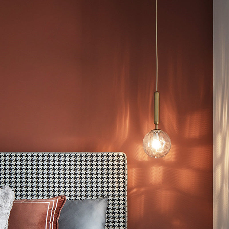 Mitte des Jahrhunderts Design Globe Hanging Lamp Glass Schatten 1 Licht Anhänger Licht für Schlafzimmer