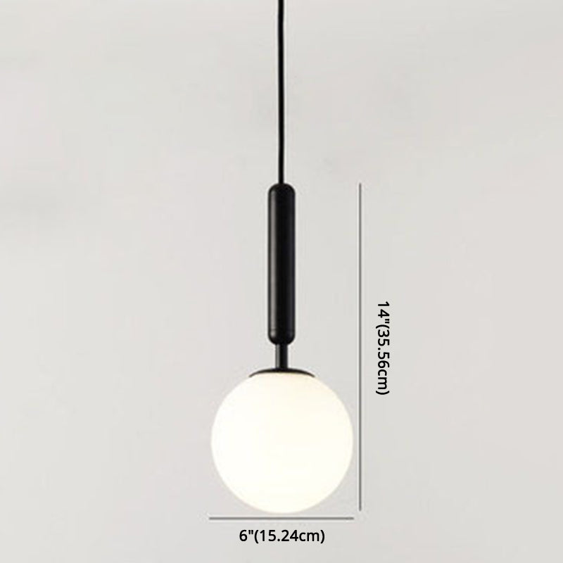 Mitte des Jahrhunderts Design Globe Hanging Lamp Glass Schatten 1 Licht Anhänger Licht für Schlafzimmer