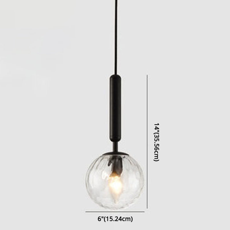 Mitte des Jahrhunderts Design Globe Hanging Lamp Glass Schatten 1 Licht Anhänger Licht für Schlafzimmer
