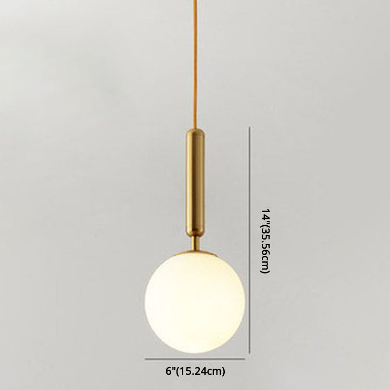 Mitte des Jahrhunderts Design Globe Hanging Lamp Glass Schatten 1 Licht Anhänger Licht für Schlafzimmer