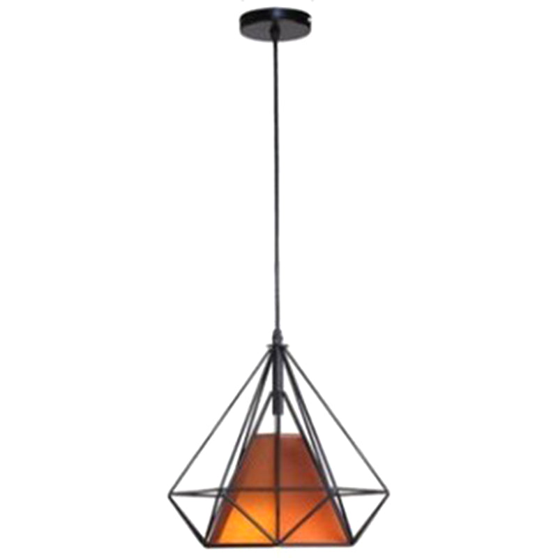Diamond Iron Iron Cluster Accensione a sospensione Nordic Retro 1 Light Restaugh Hanging Lampada in nero