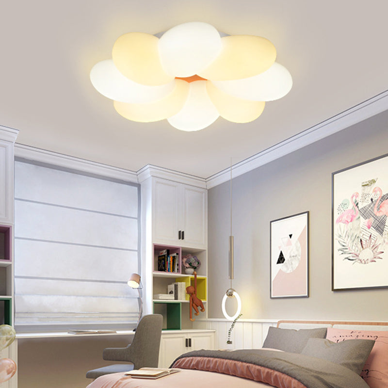 Flower Flush Mount Lighting 1 Light Plastic Kids Flush Ceiling Light Fixtures for Girls Bedroom