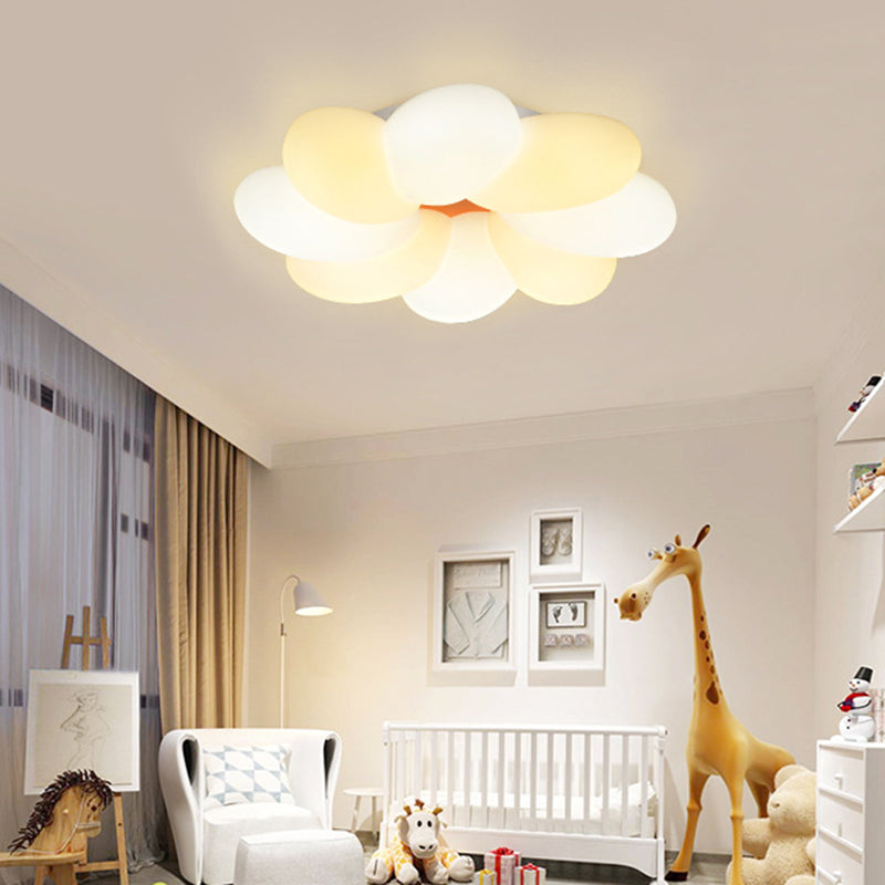 Flower Flush Mount Lighting 1 Light Plastic Kids Flush Ceiling Light Fixtures for Girls Bedroom