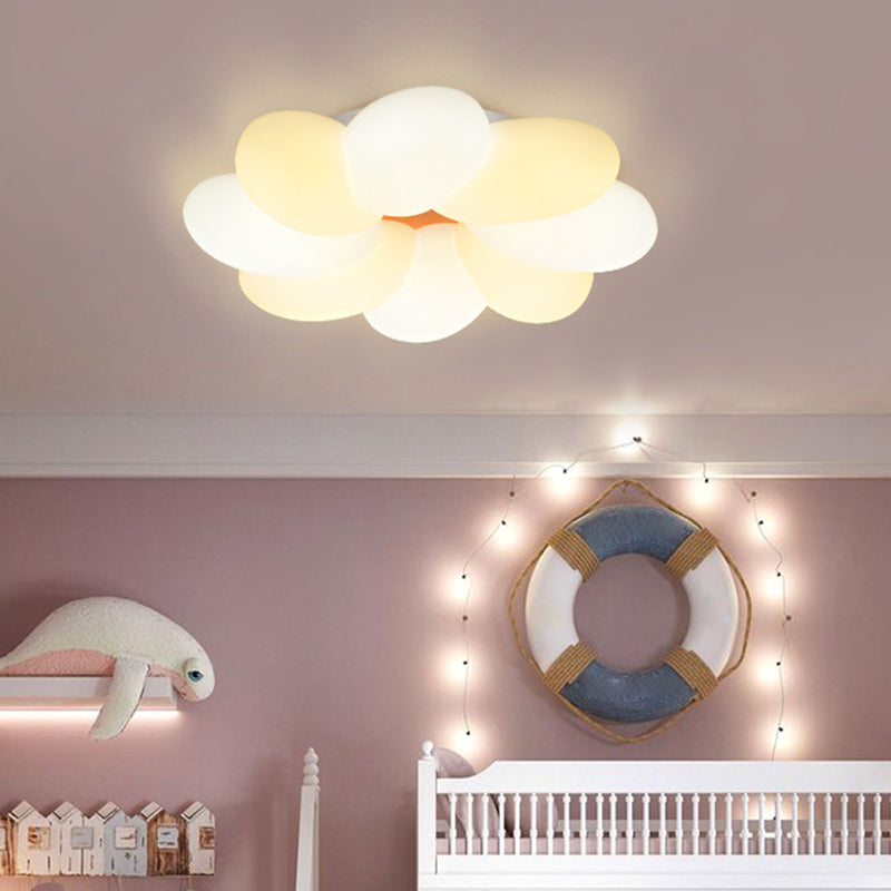 Flower Flush Mount Lighting 1 Light Plastic Kids Flush Ceiling Light Fixtures for Girls Bedroom
