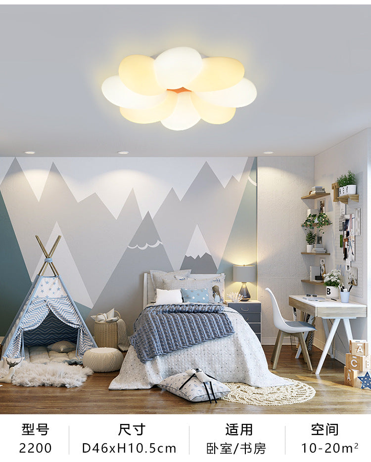 Flower Flush Mount Lighting 1 Light Plastic Kids Flush Ceiling Light Fixtures for Girls Bedroom