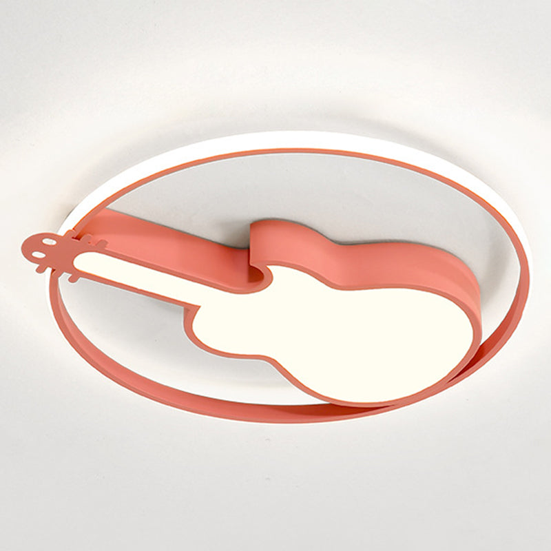 Guitar Flush Mount Ceiling Light 1 Light Metal Creative Flush Mount Ceiling Light for Bedroom