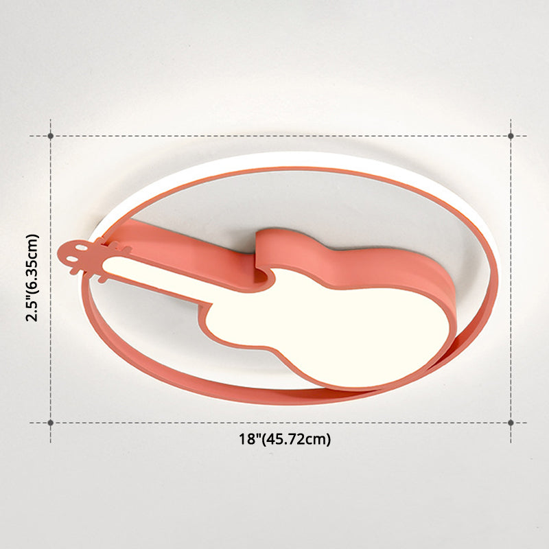 Guitar Flush Mount Ceiling Light 1 Light Metal Creative Flush Mount Ceiling Light for Bedroom