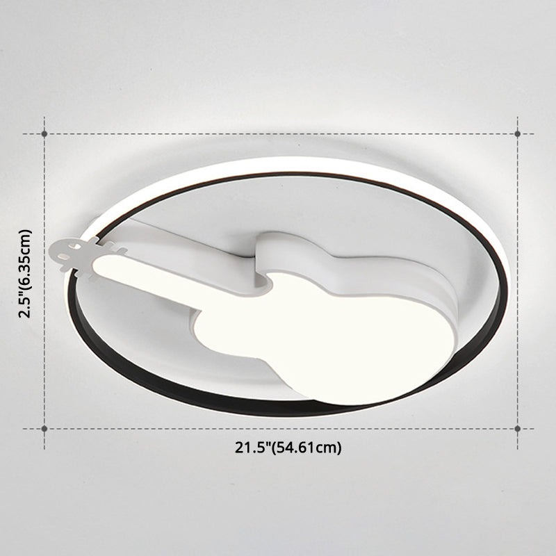 Guitar Flush Mount Ceiling Light 1 Light Metal Creative Flush Mount Ceiling Light for Bedroom