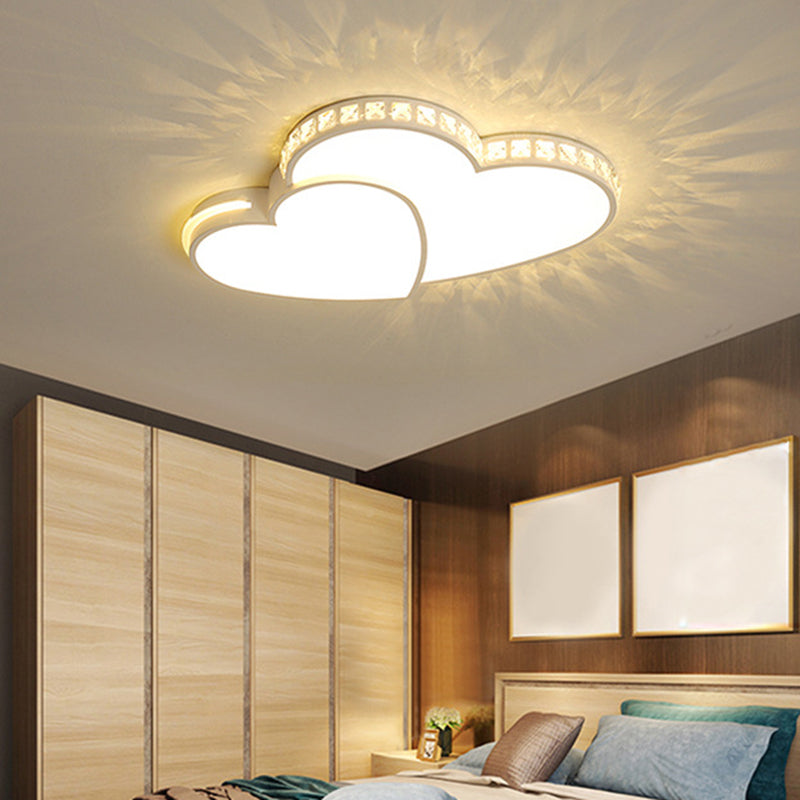 Heart Flush Light 1 Light Metal Modern Flush Mount Ceiling Light Fixtures for Bedroom