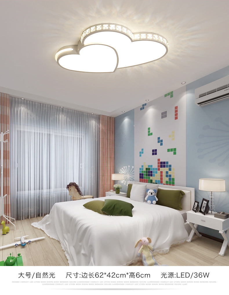 Heart Flush Light 1 Light Metal Modern Flush Mount Ceiling Light Fixtures for Bedroom