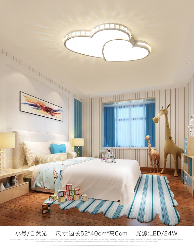 Heart Flush Light 1 Light Metal Modern Flush Mount Ceiling Light Fixtures for Bedroom