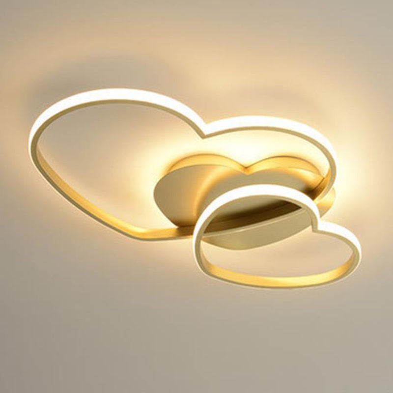 Lámparas de techo empotradas con diseño de corazón, 1 luz, luces de techo contemporáneas de metal, montaje empotrado