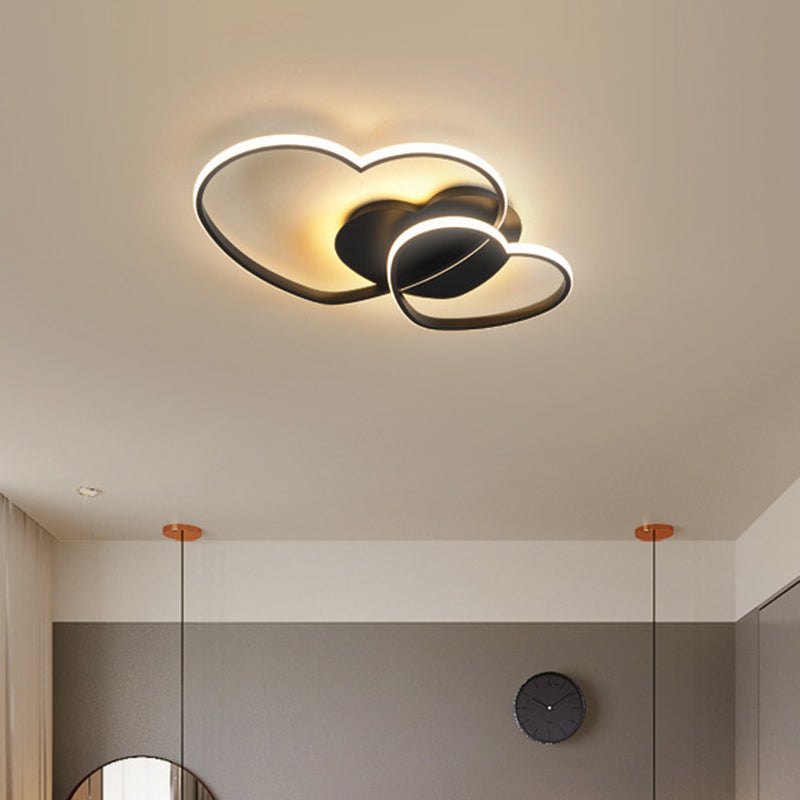 Lámparas de techo empotradas con diseño de corazón, 1 luz, luces de techo contemporáneas de metal, montaje empotrado