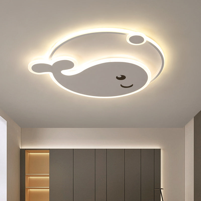 Lampadario da soffitto in acrilico con montaggio a soffitto a forma di balena per camera da letto