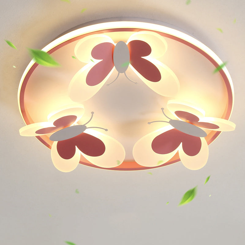 Butterfly Flush Mount Plafoniera Illuminazione A Soffitto Lampadario Acrilico per Camera da letto