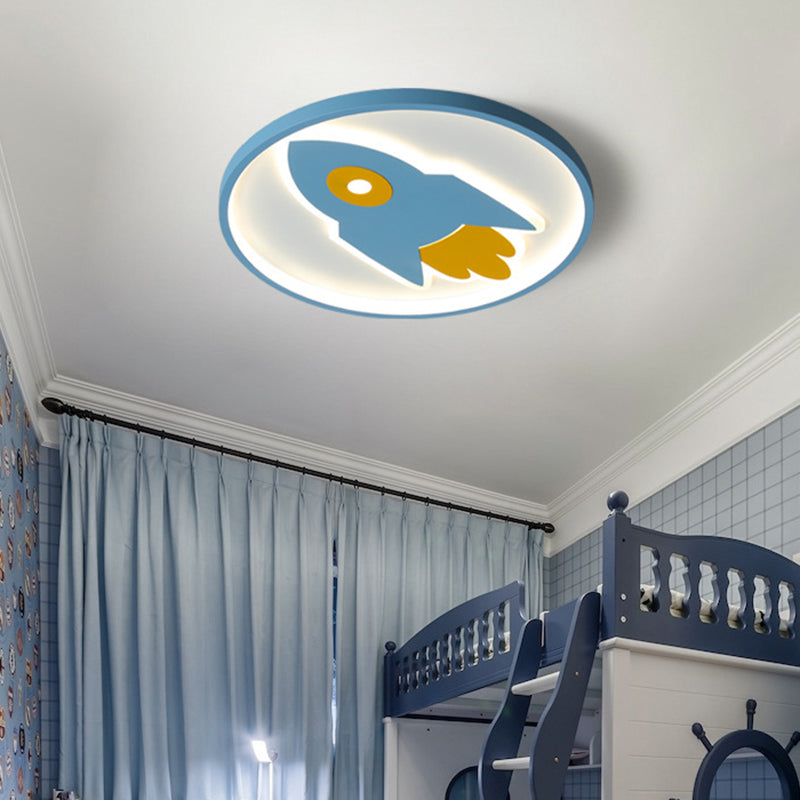 Rocket Flush Mount Ceiling Light Cartoon Metal Ceiling Light Fixtures for Bedroom