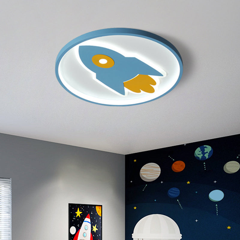 Rocket Flush Mount Ceiling Light Cartoon Metal Ceiling Light Fixtures for Bedroom