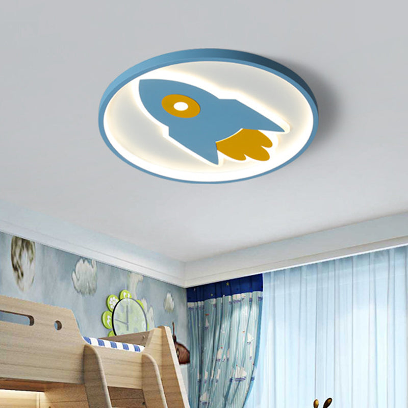 Rocket Flush Mount Ceiling Light Cartoon Metal Ceiling Light Fixtures for Bedroom