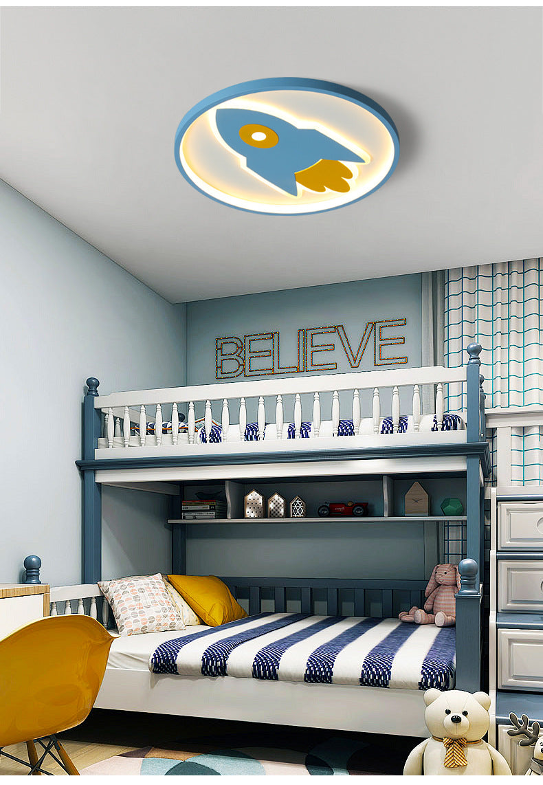 Rocket Flush Mount Massimale Light Cartoon Metallo Soffitto Light Fixtures per Bedroom