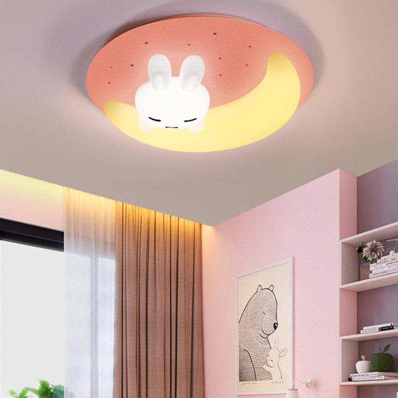 1 Light Flush Mount Ceiling Light Fixture Cartoon Plastic Ceiling Light Fixtures