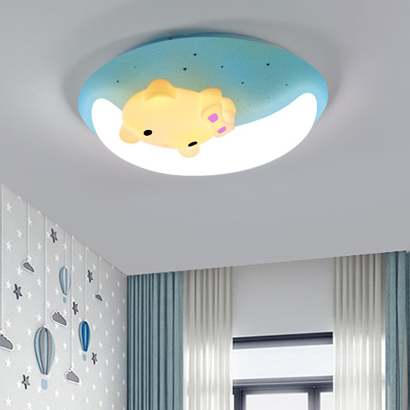 1 Light Flush Mount Ceiling Light Fixture Cartoon Plastic Ceiling Light Fixtures