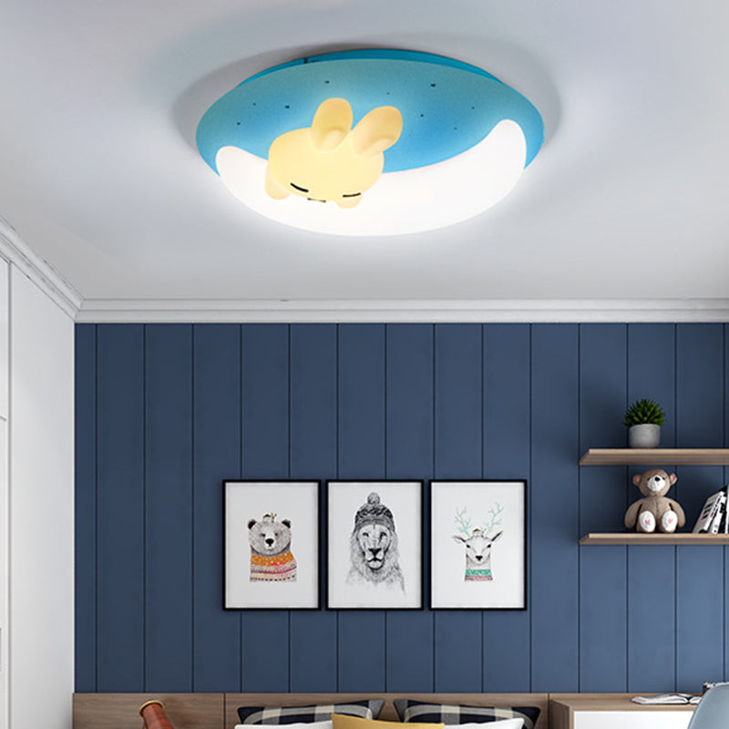 1 Light Flush Mount Ceiling Light Fixture Cartoon Plastic Ceiling Light Fixtures