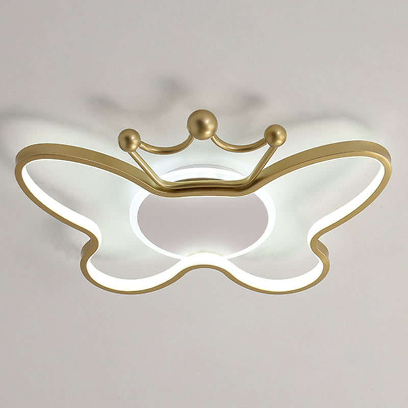 Butterfly Semi Flush Plafond Lilaires dessin animé Plafond en aluminium Chandelier pour enfants pour les enfants