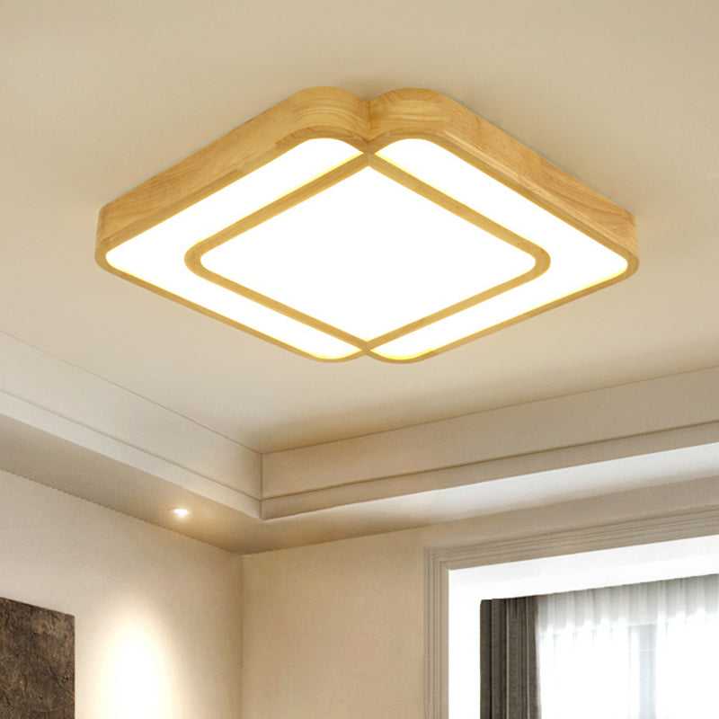 Square Semi Flush Chandelier Contemporary Acrylic Ceiling Mounted Fixture for Living Room