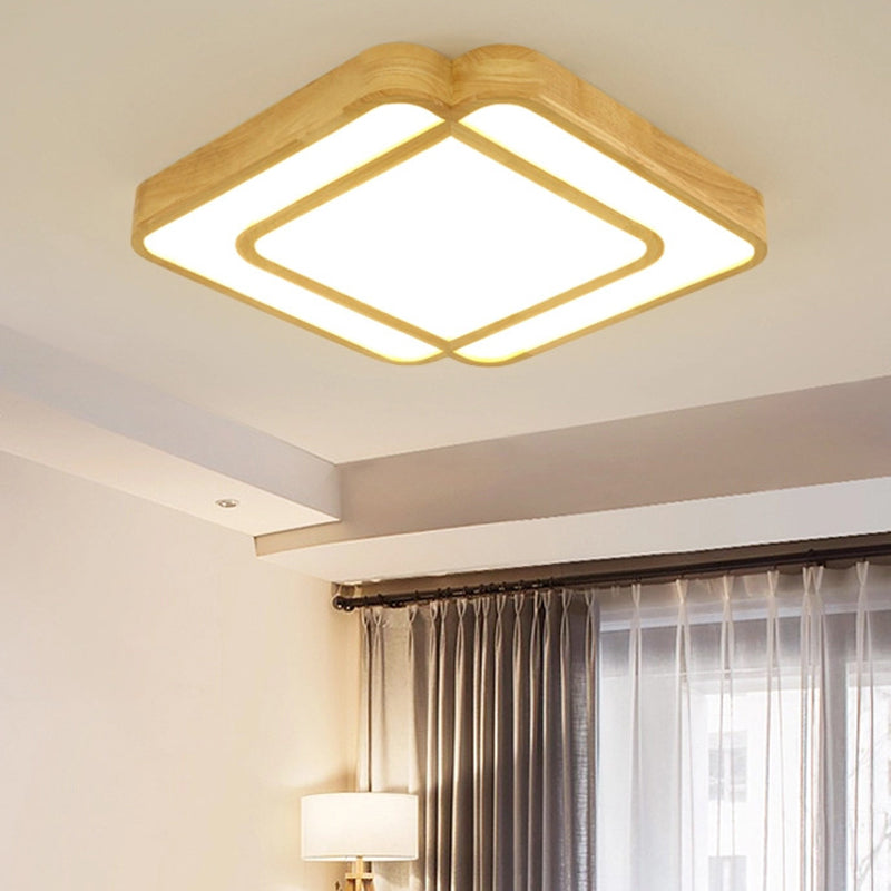 Square Semi Flush Chandelier Contemporary Acrylic Ceiling Mounted Fixture for Living Room