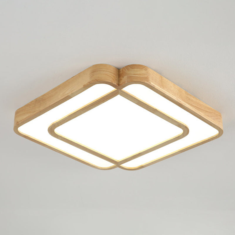 Square Semi Flush Chandelier Contemporary Acrylic Ceiling Mounted Fixture for Living Room