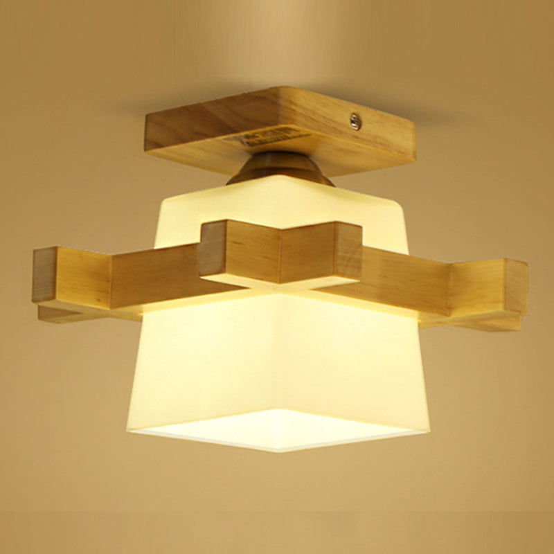 Semi-Flush-Chandelier-Ultra-intensive 1 helle weiße Glasdeckleuchten für den Flur