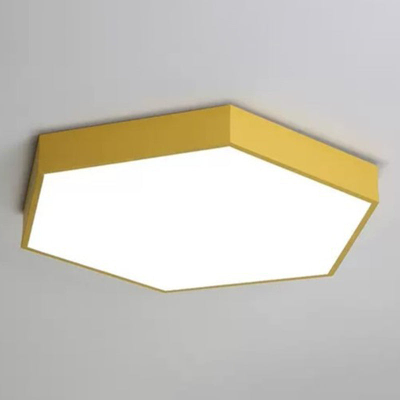 Hexagon Flush Light Fixtures 1 Light Acrylic Minimalist Flush Mount Ceiling Light Fixture
