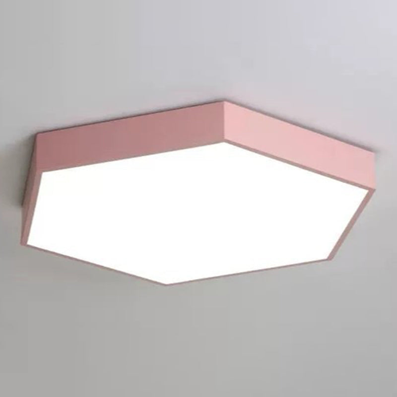 Hexagon Flush Light Fixtures 1 Light Acrylic Minimalist Flush Mount Ceiling Light Fixture