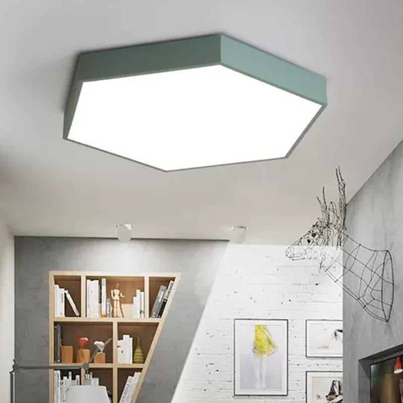 Hexagon Flush Light Fixtures 1 Light Acrylic Minimalist Flush Mount Ceiling Light Fixture