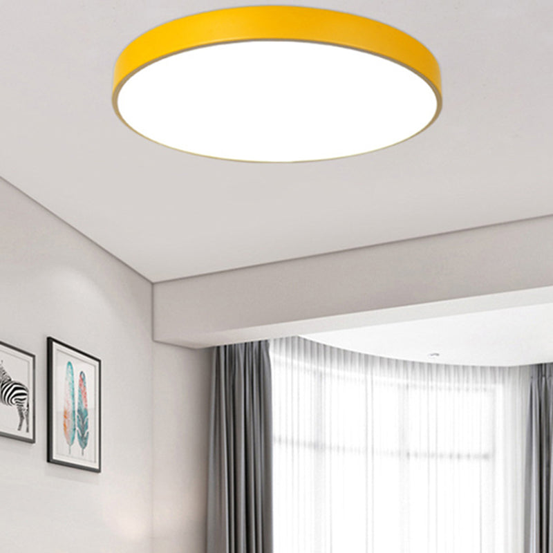 Round Flushmount Lights Macaron Acrylic Ceiling Mounted Fixture for Living Room