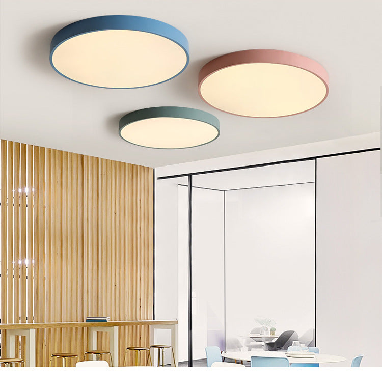 Round Flushmount Lights Macaron Acrylic Ceiling Mounted Fixture for Living Room
