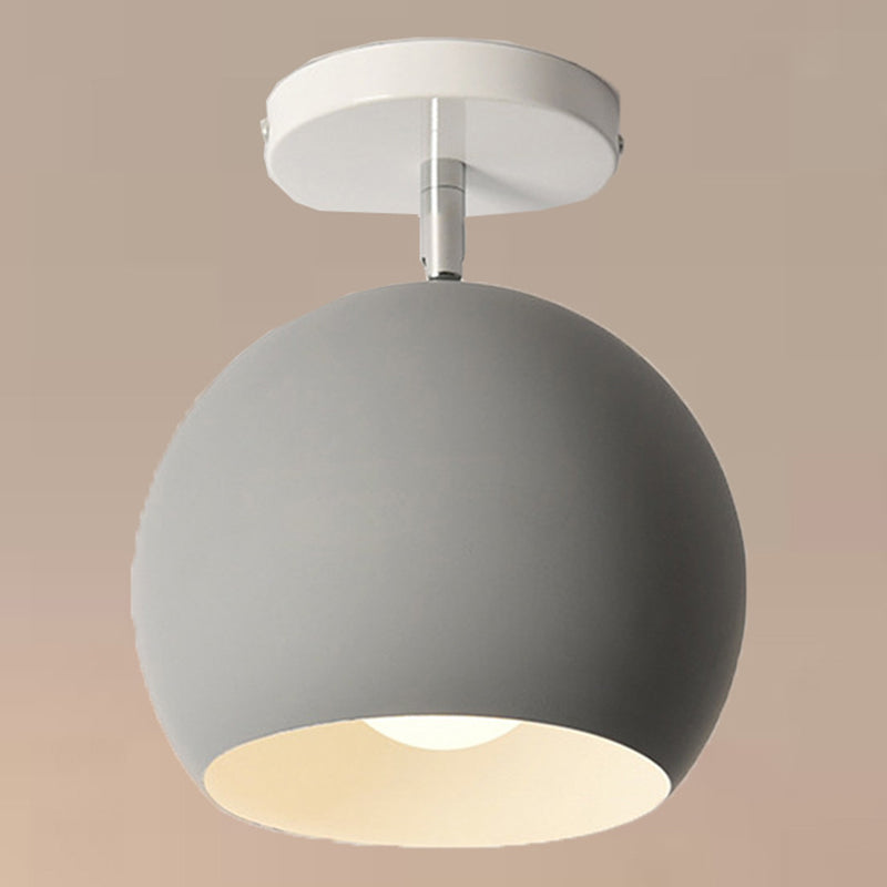 Dome Semi Flush Mount Licht Macaron Metal Ceiling Light Armaturen voor Living Room
