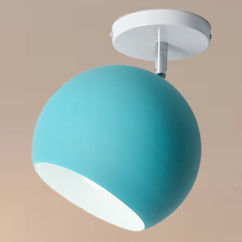 Dome Semi Flush Mount Licht Macaron Metal Ceiling Light Armaturen voor Living Room