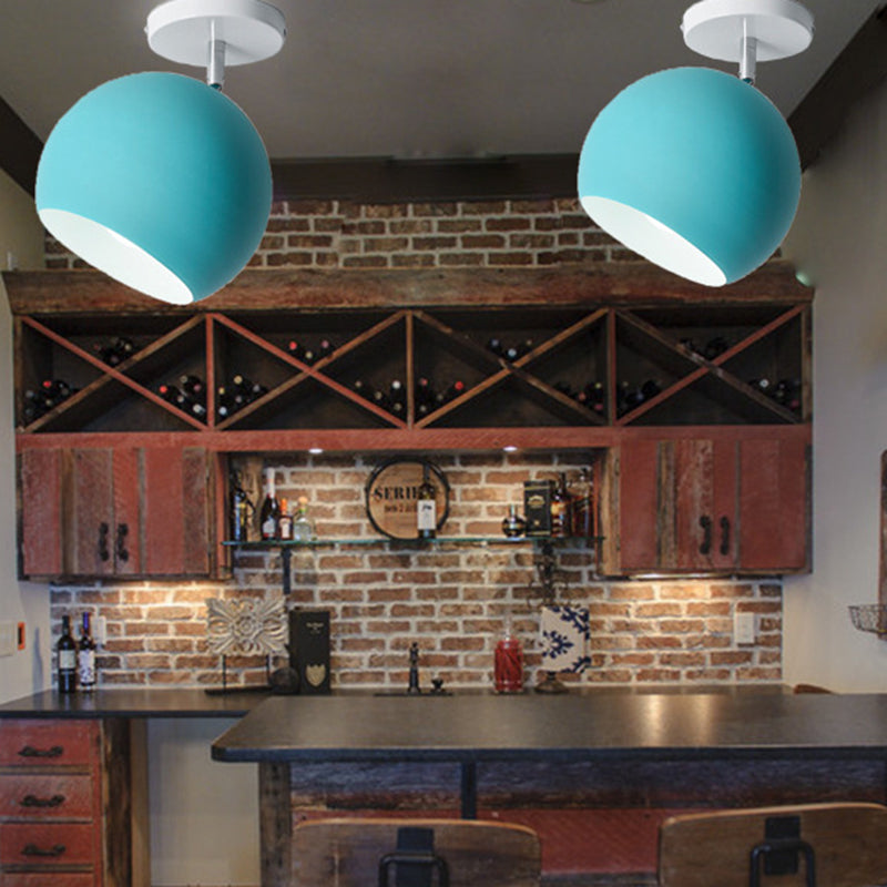Dome Semi Flush Mount Licht Macaron Metal Ceiling Light Armaturen voor Living Room