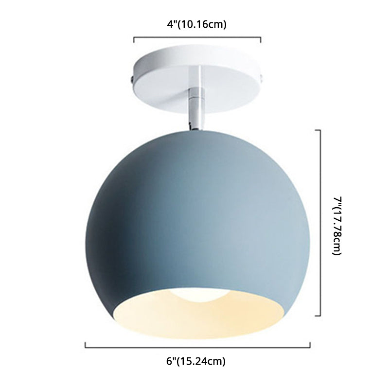 Dome Semi Flush Mount Licht Macaron Metal Ceiling Light Armaturen voor Living Room