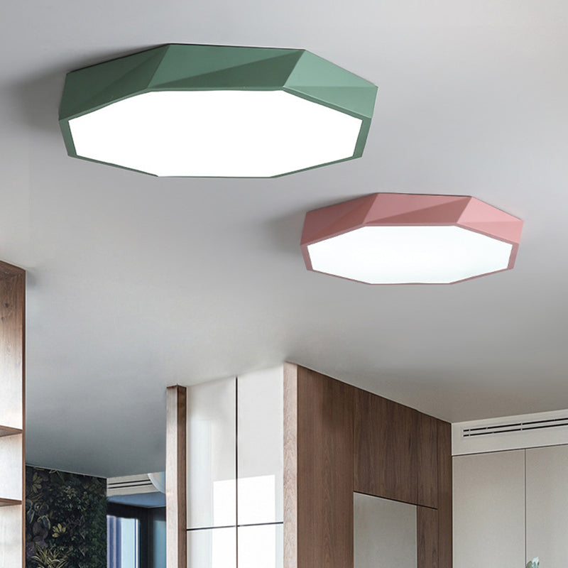 Faceted Flush Mount Ceiling Light Contemporary Acrylic Ceiling Mount Chandelier for Bedroom