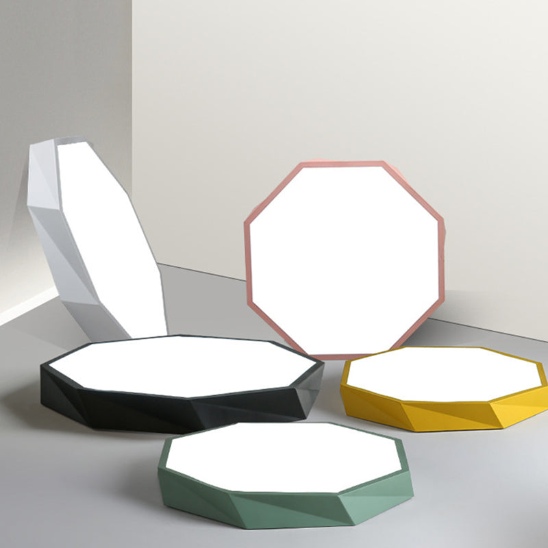 Faceted Flush Mount Ceiling Light Contemporary Acrylic Ceiling Mount Chandelier for Bedroom