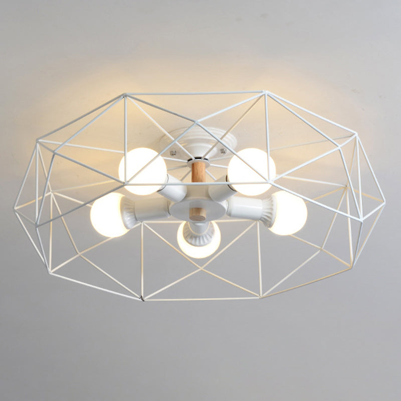 Geometric Flush Mount Ceiling Light Nordic Industrial Style Metal Ceiling Flush Mount for Bedroom