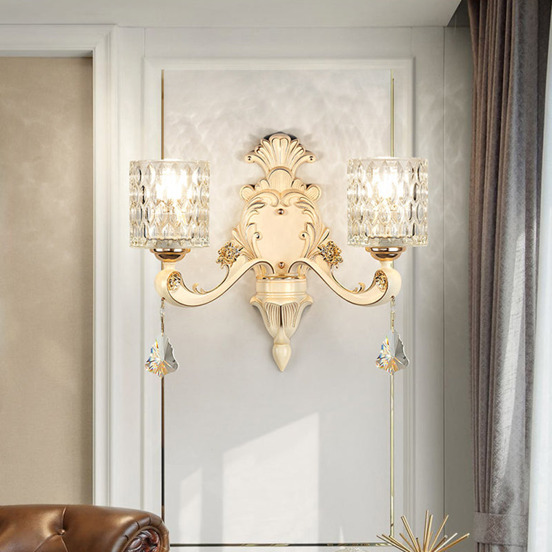 Modello a nido d'ape, luce murale di vetro con combinazione chiara Vintage 1/2 luci a parete a parete lampada in beige