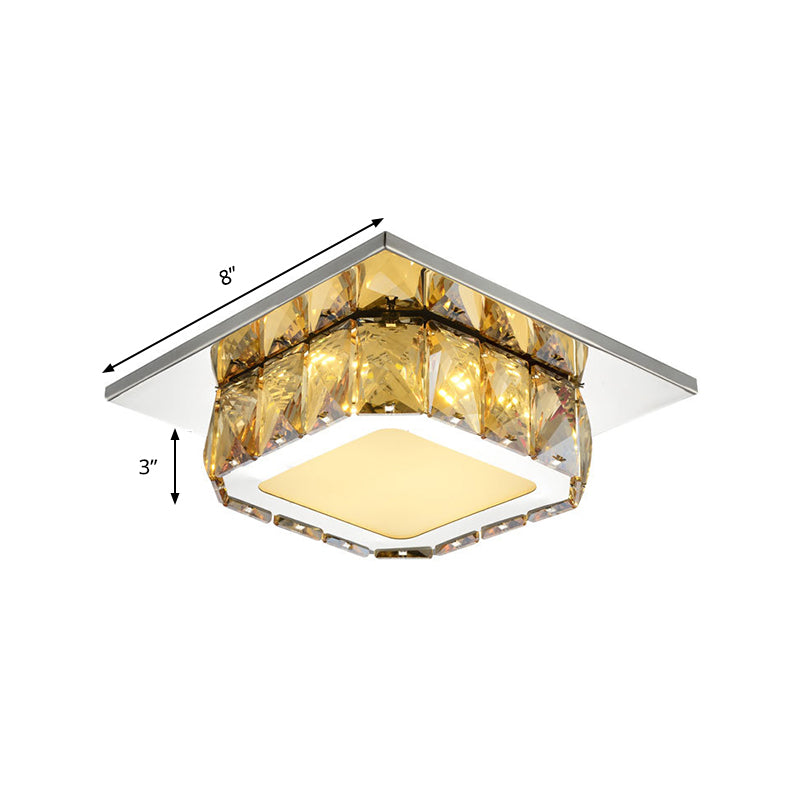 Clair / ambre cristal carré encastré lumière moderne LED couloir encastré luminaire neutre / tons chauds / blanc / 3 couleurs