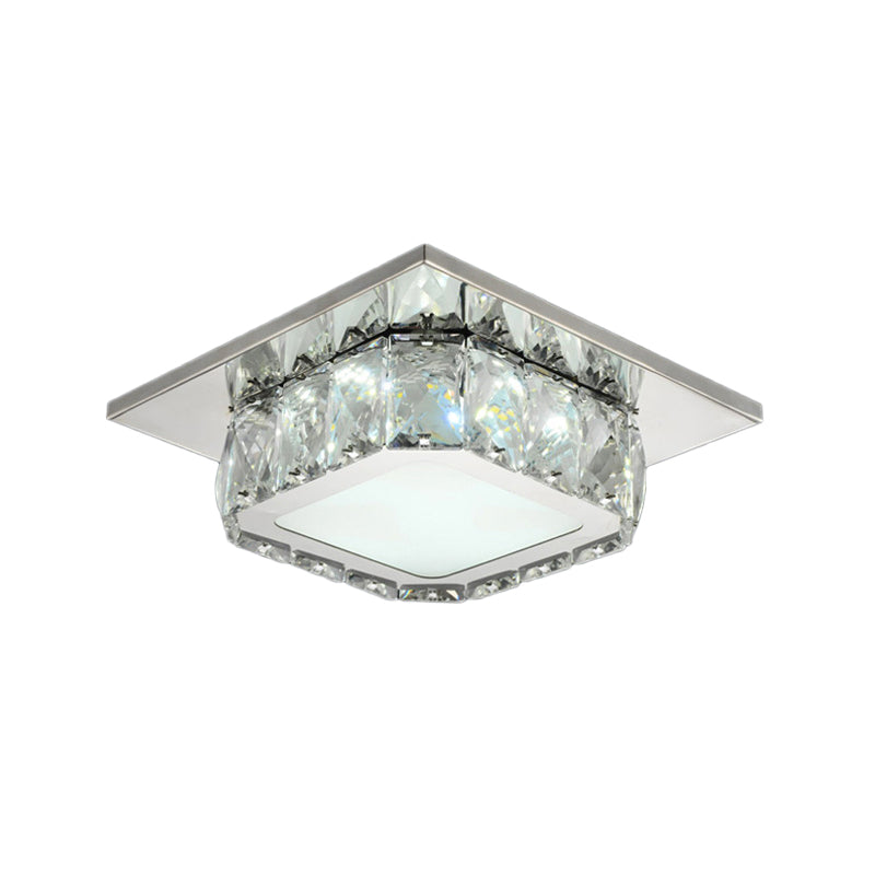 Clair / ambre cristal carré encastré lumière moderne LED couloir encastré luminaire neutre / tons chauds / blanc / 3 couleurs