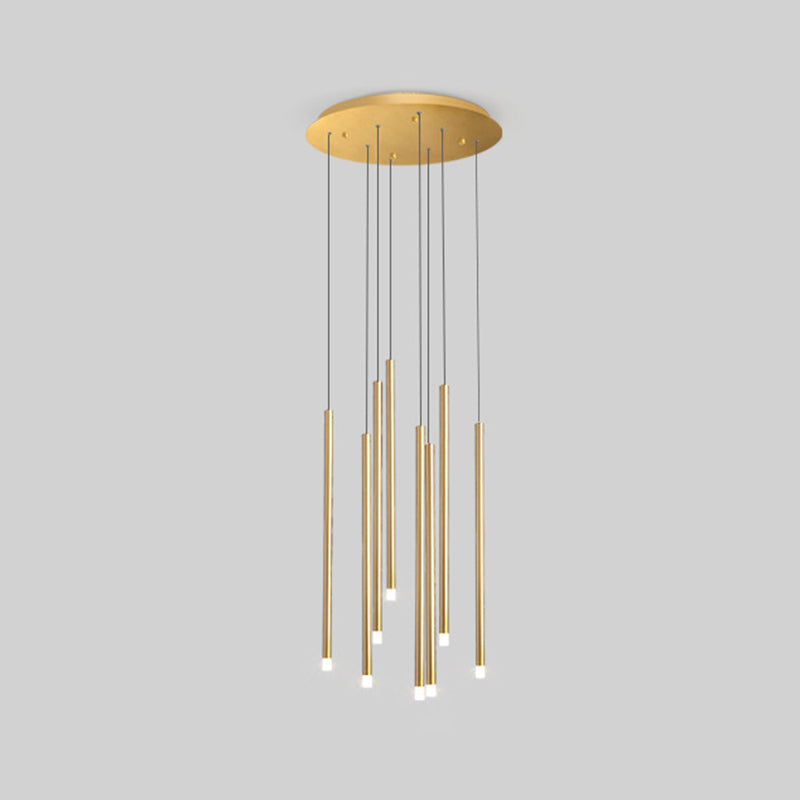 LED Sticks Pendant Lighting Minimalistic Metal Staircase Ceiling Suspension Lamp with Acrylic Shade