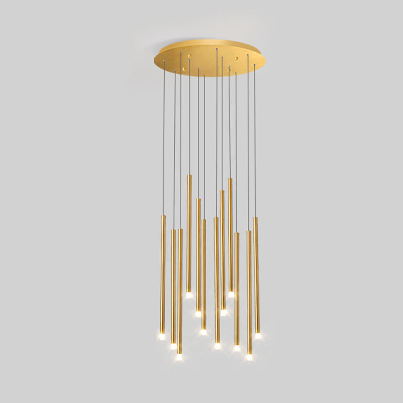 LED Sticks Pendant Lighting Minimalistic Metal Staircase Ceiling Suspension Lamp with Acrylic Shade