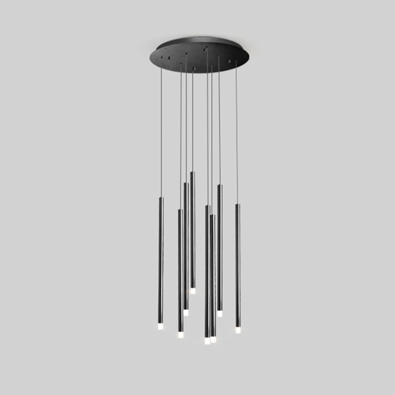 LED Sticks Pendant Lighting Minimalistic Metal Staircase Ceiling Suspension Lamp with Acrylic Shade