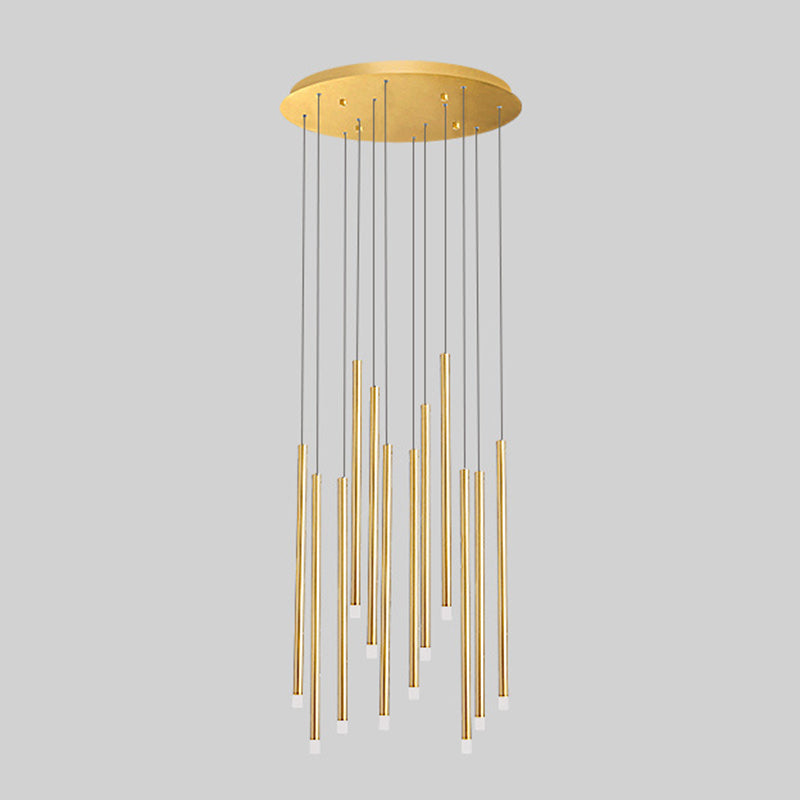 LED Sticks Pendant Lighting Minimalistic Metal Staircase Ceiling Suspension Lamp with Acrylic Shade